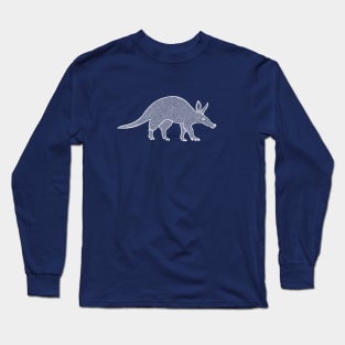 Aardvark Ink Art - cool detailed animal design - on dark blue Long Sleeve T-Shirt